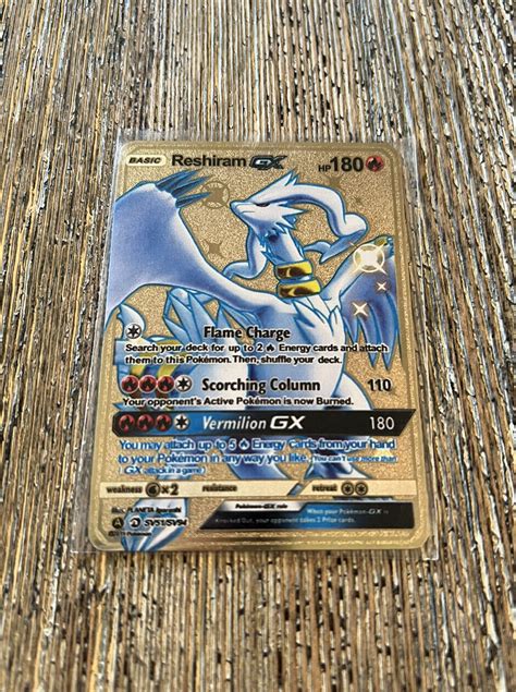 Mavin Shiny Reshiram Gx Gold Metal Reshiram Pokemon Card