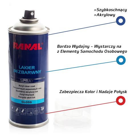 Ranal Lakier Bezbarwny Połysk Spray 400Ml RANAL Motoryzacja EMPIK