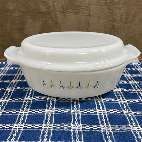 Anchor Hocking Kitchen Anchor Hocking Fire King 5 Qt 433 Candle Glow Atomic Casserole Dish