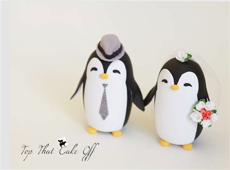 Penguin Wedding Cake Topper Warranty Protection Included Etsy