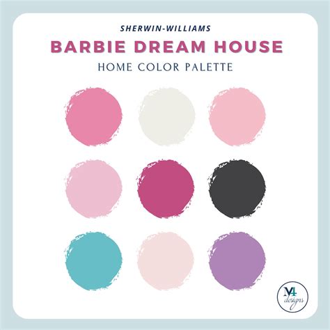 Barbie Dream House Color Palette Home Interior Paint Sherwin Williams