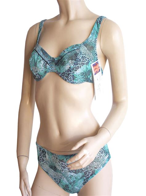 Bügel Bikini von Solar Tan Thru durchbräunend B Cup Blüten in türkis