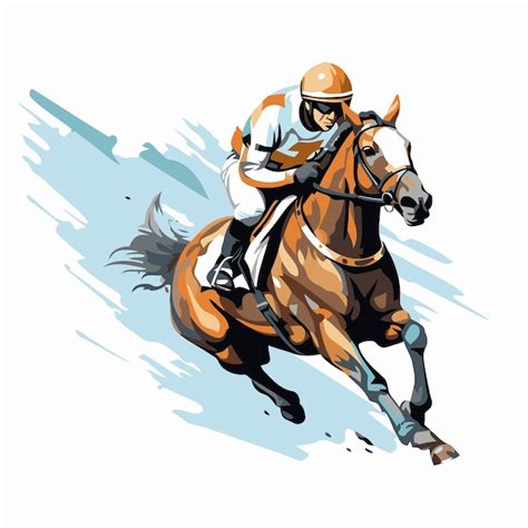 Premium Vector Jockey On Horse Jockey On The Race Vector Illustration