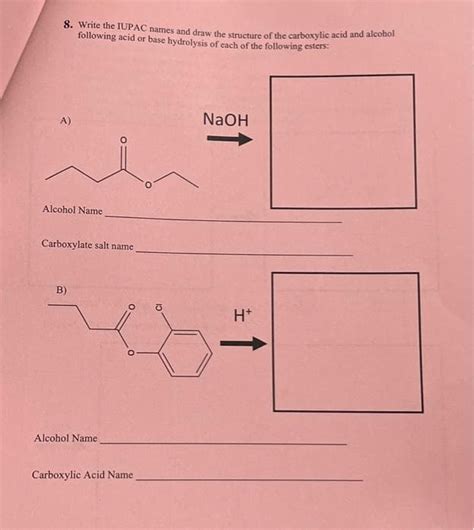 Answered 8 Write The Iupac Names And Draw The Bartleby