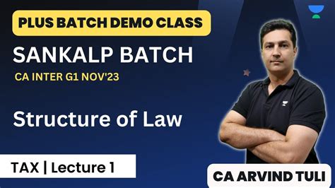 L1 Structure Of Law Plus Batch Lecture CA Inter Taxation Nov 23