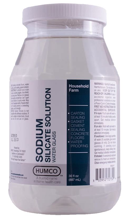 Humco 272730001 Sodium Silicate Solution 30 Oz Shape Health And Household