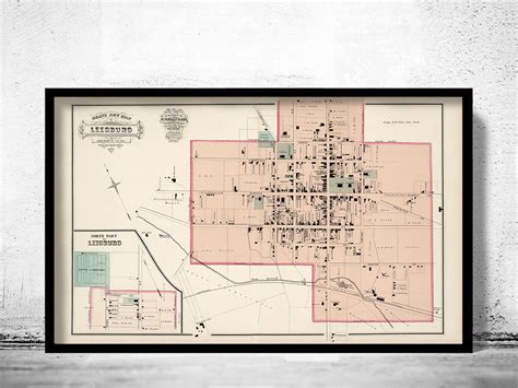 Old Map of Leesburg Virginia 1878 Vintage Map Wall Map Print - VINTAGE MAPS AND PRINTS