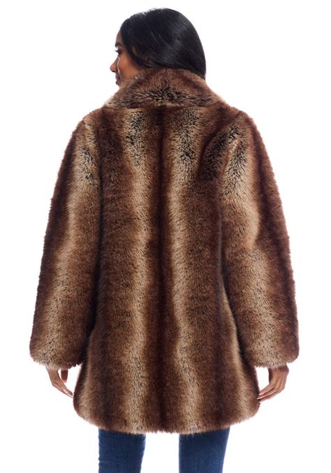 Tanuki Faux Fur Shawl Collar Coat Fabulous Furs