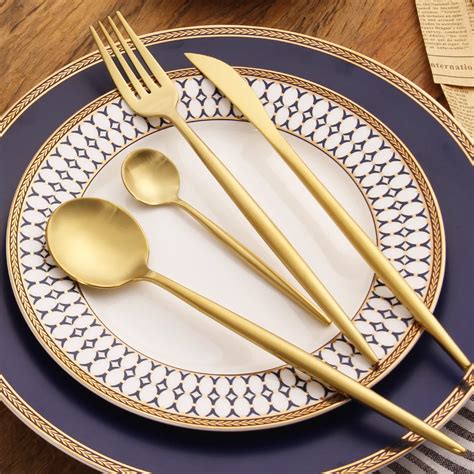 Aliexpress Buy Lekoch Gold Silverware Set Golden Cutlery Sets