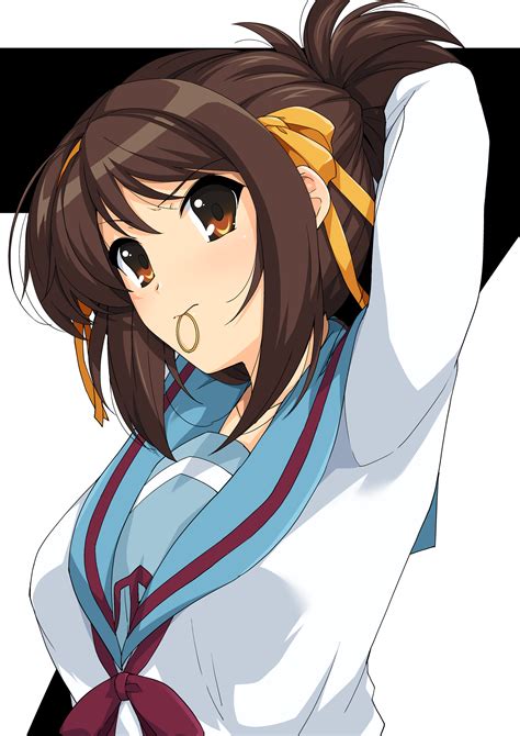 Safebooru 1girl Absurdres Arms Up Bangs Brown Eyes Brown Hair Eyebrows Visible Through Hair