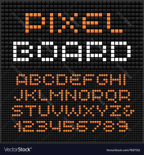 Pixel Font Alphabet With Dots Effect Letters Vector Image