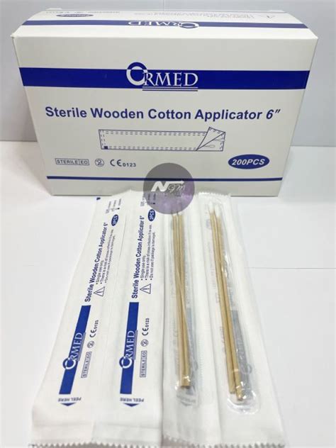 Sterile Cotton Applicator 6 200 Pieces Per Box 2 Cotton Tipped