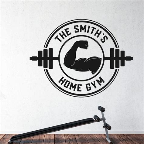 Personalized Home Gym Weight Room Sign Fitness Wall Decal Etsy