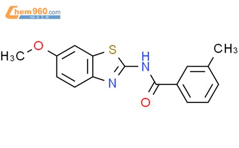 313405 19 5 N 6 methoxy 1 3 benzothiazol 2 yl 3 methylbenzamide化学式结构