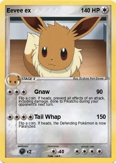 Pokémon Eevee Ex 50 50 Gnaw My Pokemon Card