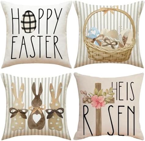 Amazon Easter Pillow Covers X Set Of Happy Easter