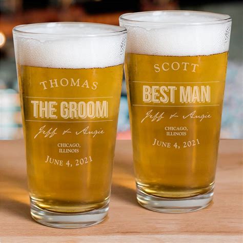 Groomsmen Beer Glass Set Tsforyounow