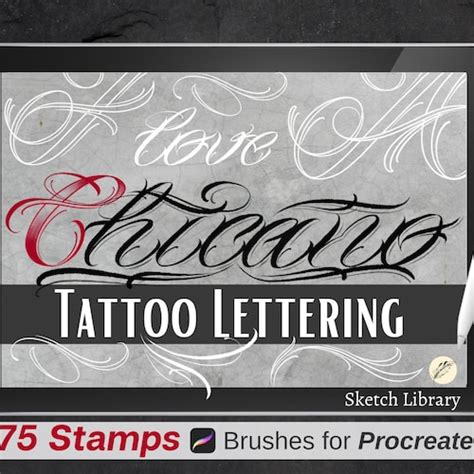 Procreate Tattoo Font Pack Fonts For Ipad Calligraphy Etsy