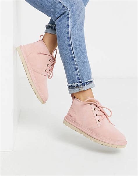 Ugg Neumel Lace Up Ankle Boots In Pink Asos