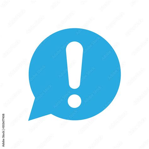 Blue Exclamation Mark Icon Hazard Warning Symbol Stock Vector Adobe