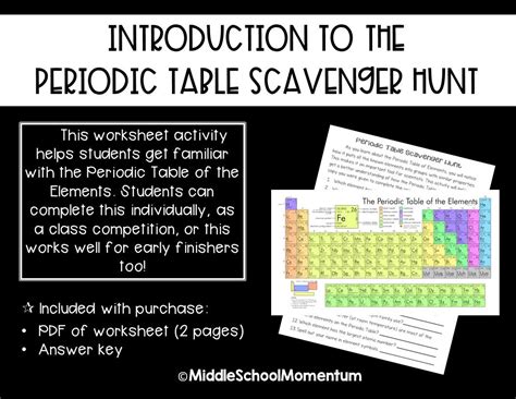 34 Periodic Table Scavenger Hunt Worksheet Support Worksheet