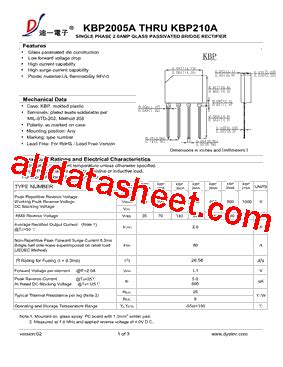 Kbp A Datasheet Pdf Diyi Electronic Technology Co Ltd