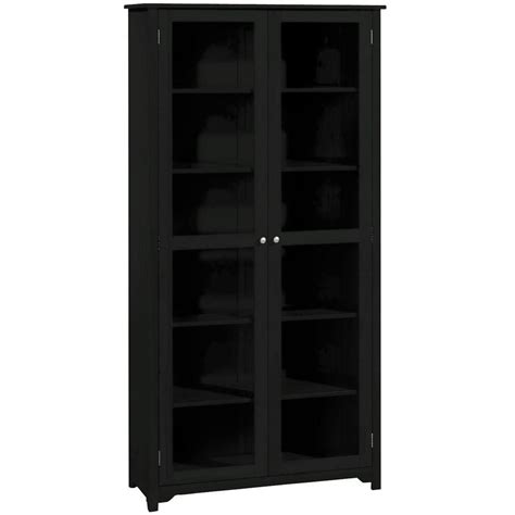 Home Decorators Collection Oxford 36 In W Black 6 Shelf Bookcase With Glass Door 6054850210