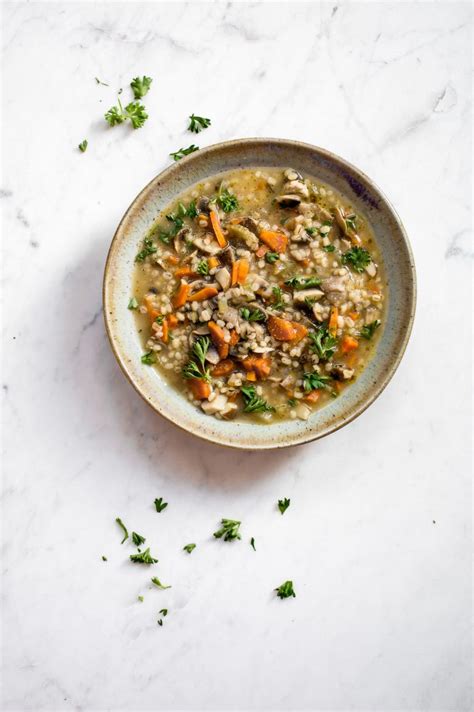 Vegan Mushroom Barley Soup Salt Lavender