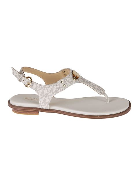 Michael Kors Mk Plate Thong Sandals In White Lyst