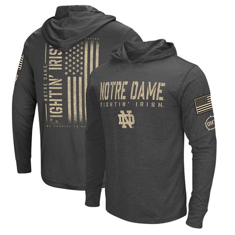 Mens Colosseum Heather Black Notre Dame Fighting Irish Team Oht