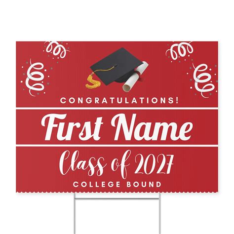 College Bound Yard Sign Custom Yard Sign University Announcement Sign