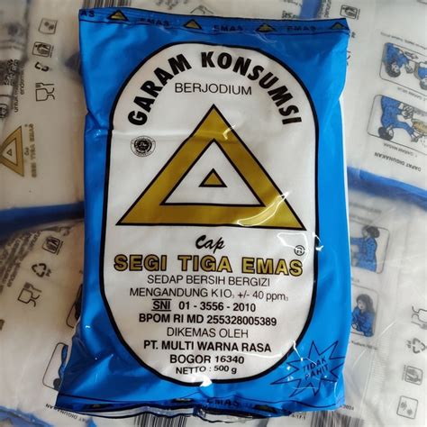 Jual Garam Konsumsi Cap Segi Tiga Emas Gr Shopee Indonesia