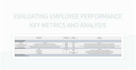 Evaluating Employee Performance Key Metrics And Analysis Excel ...