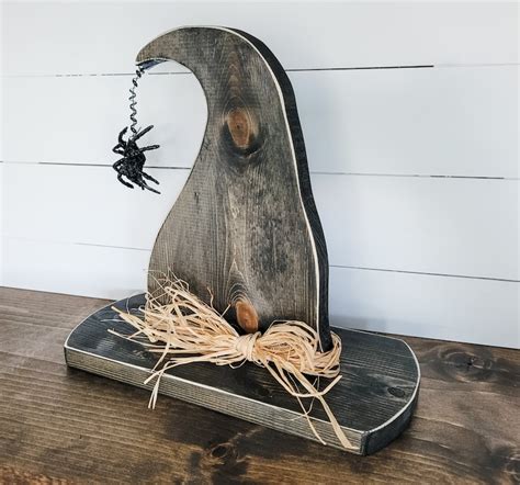 Wooden Witch Hat Halloween Decor Witch Hat Spooky Decor Etsy