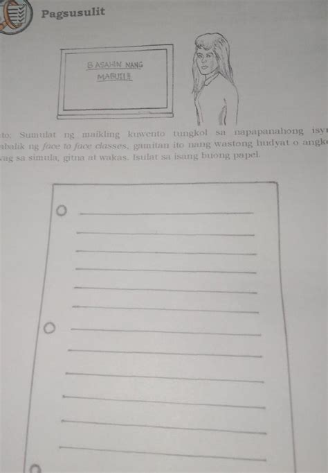 Panuto Sumulat Ng Maikling Kuwento Tungkol Sa Napapanahong Isvu