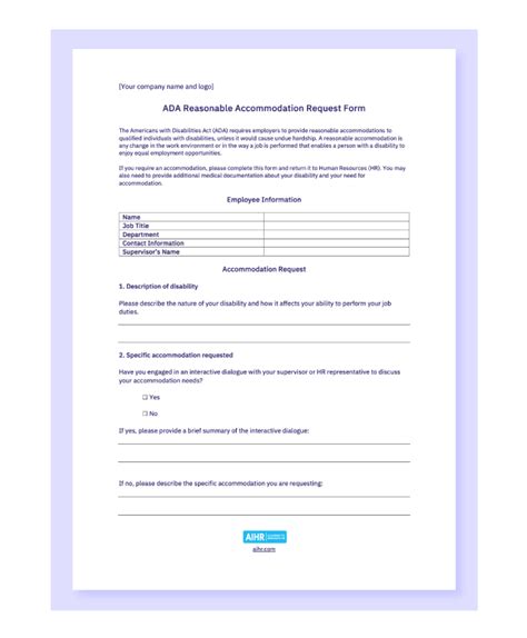 ADA Reasonable Accommodation Checklist Free Template AIHR 52 OFF