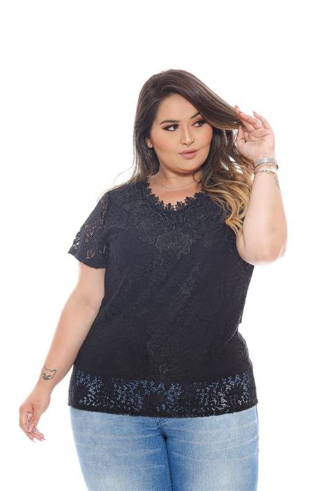 Roupa Feminina Plus Size Blusa De Renda Cod 200 Seroy Blusa Plus