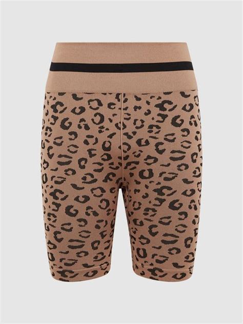 The Upside Leopard Print Spin Shorts Reiss Usa