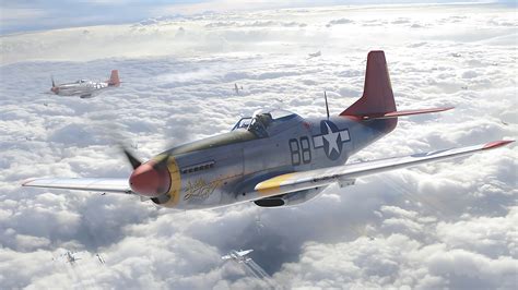 Wallpaper Digital Art North American P 51 Mustang Military Aircraft