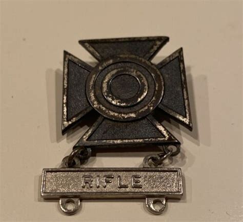 Wwii Us Army Sterling Silver Pin Back Sharpshooter Badge Ebay