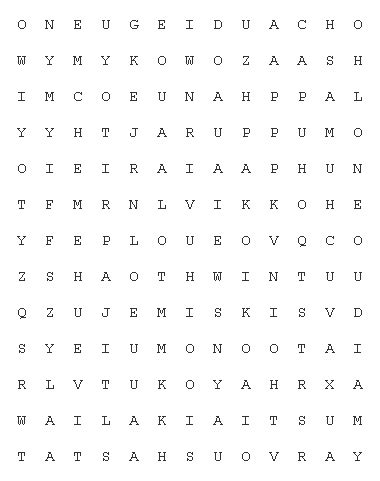 Native American Indian Word Search