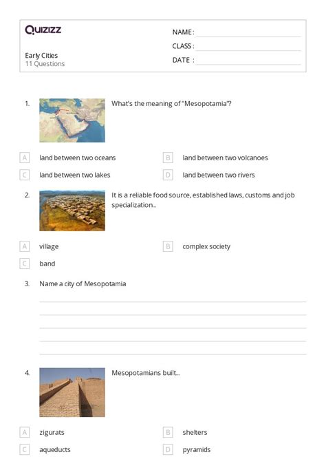 50 Early Mesopotamia Worksheets For 6th Class On Quizizz Free