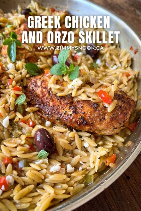 Greek Chicken And Orzo Skillet Zimmys Nook