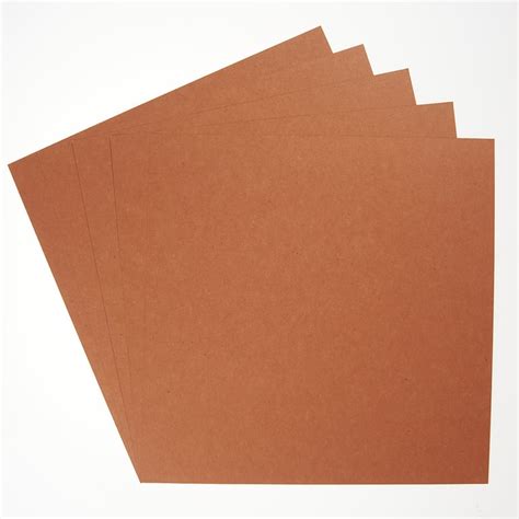 Lot de 5 feuilles kraft 30 x 30 cm Rouille Créalia Papiers