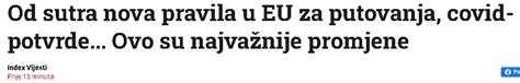 Od Sutra Nova Pravila U EU Za Putovanja Covid Potvrde Ovo Su