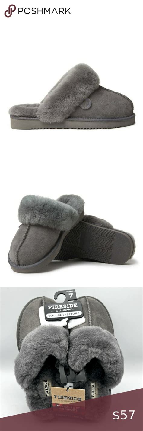 Fireside By Dearfoams Sydney Water Resistant Genuine Shearling Scuff