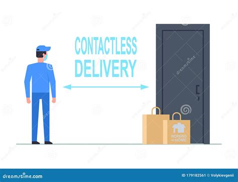 Contactless Delivery Stock Vector Illustration Of Package 179182561