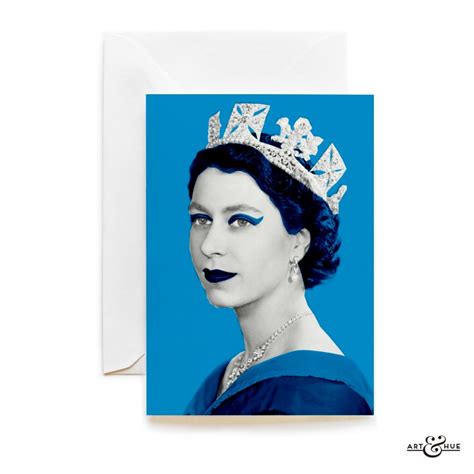 Queen Elizabeth Ii Greeting Card With Her Majesty Art And Hue