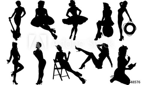 Pin Up Girl Silhouette Vector At Collection Of Pin Up