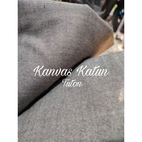 Jual Kain Kanvas Katun Tuton Cotton Twotone Two Tone Hitam Putih Abu